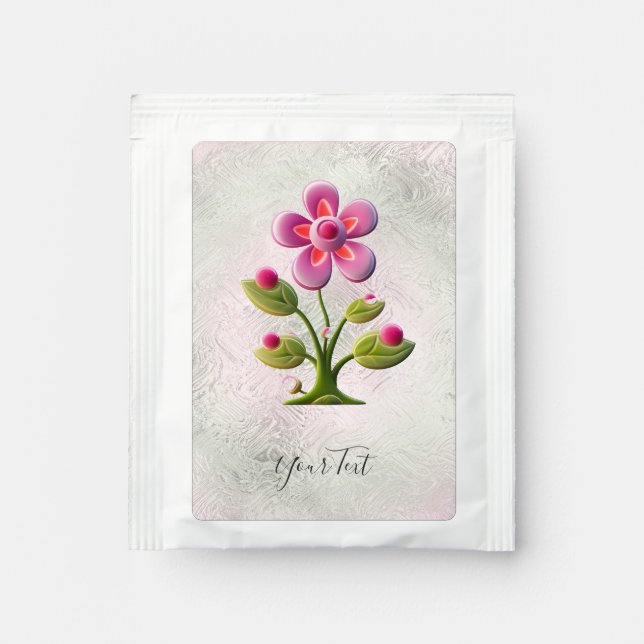 Pink Flower Tea Bag Drink Mix (Front)