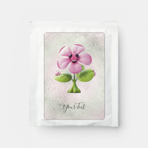 Pink Flower Tea Bag Drink Mix