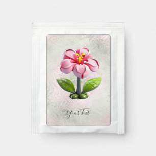 Pink Flower Tea Bag Drink Mix