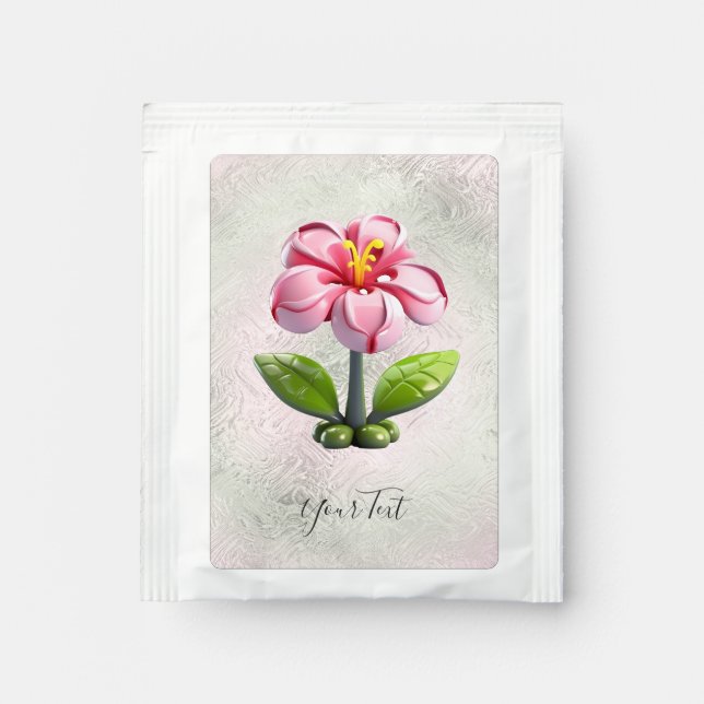 Pink Flower Tea Bag Drink Mix (Front)