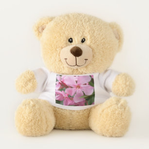 Pink Flower Teddy Bear Plush Stuffed Animal Cute