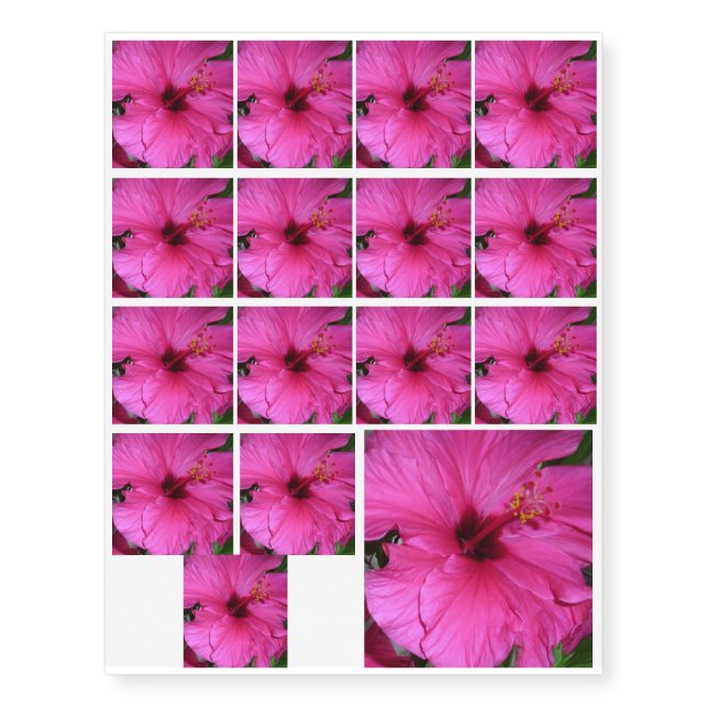 Pink Flower Temporary Tattoos (Front)