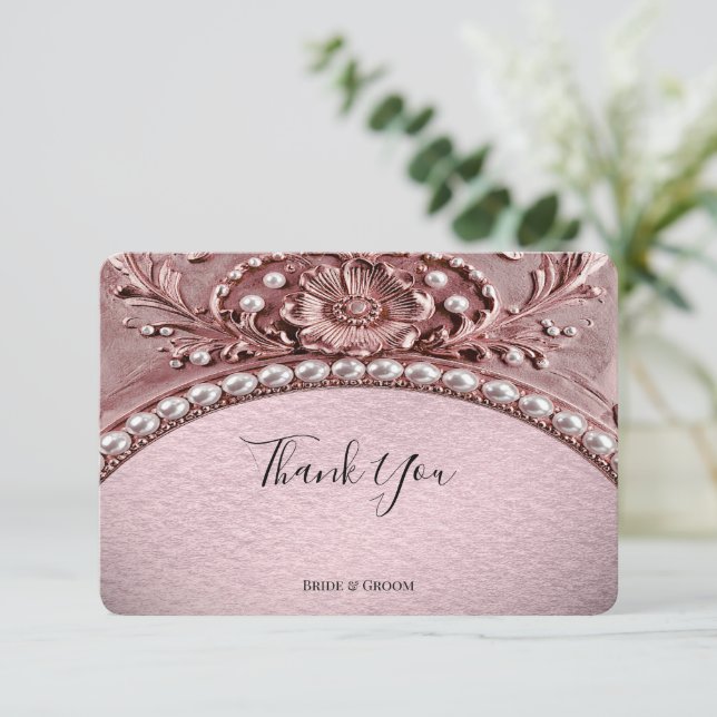 Pink Flower Thank You Card (Standing Front)