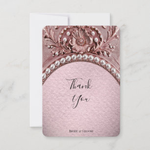 Pink Flower Thank You Card