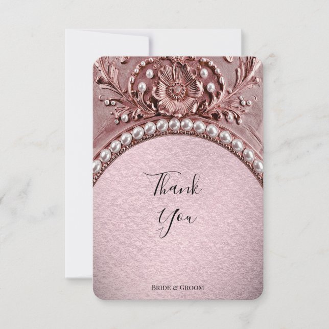 Pink Flower Thank You Card (Front)