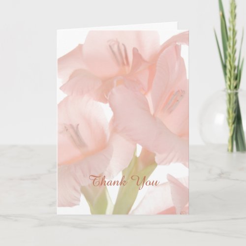 Pink Flower Thank You Sympathy  Memorial Card