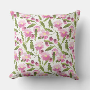 Pink Flower Throw Pillow-Outdoor Outdoor Pillow
