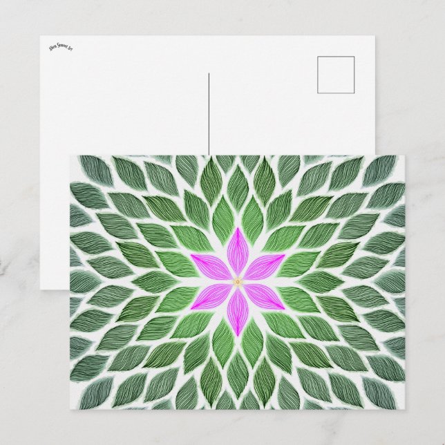 pink flower tile postcard (Front/Back)