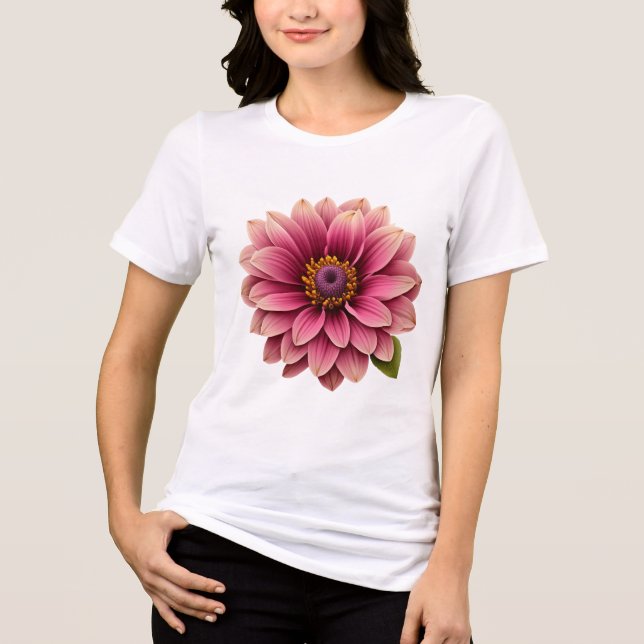 Pink Flower Tri-Blend Shirt (Front)