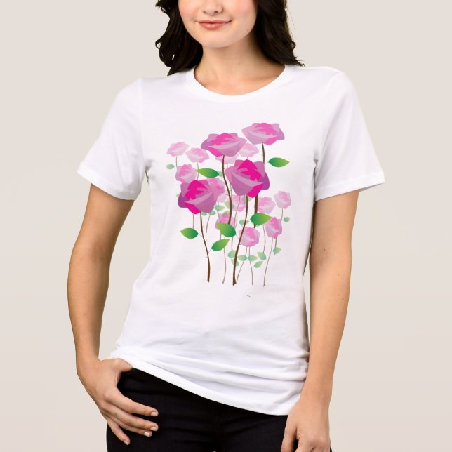Pink Flower Tri-Blend Shirt (Front)