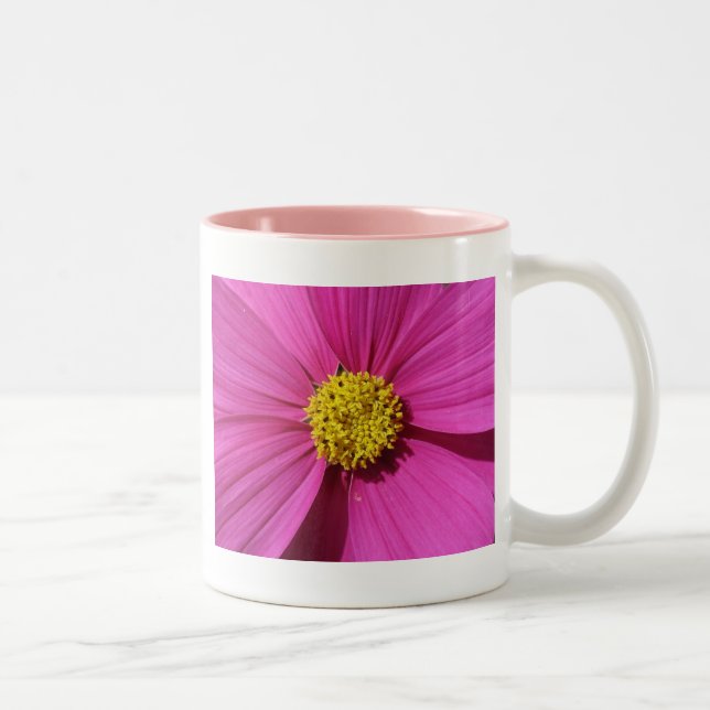 Pink Flower Two-Tone Coffee Mug (Right)