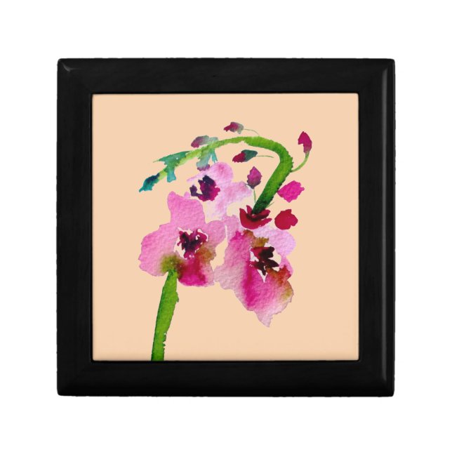 Pink flower Verbascum floral blush art Gift Box (Front)