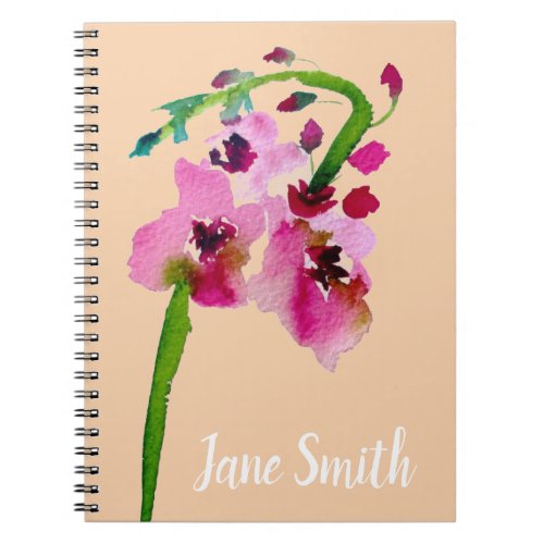 Pink flower Verbascum floral blush art Notebook