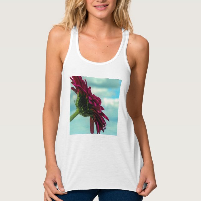 Pink flower vest tank top (Front)
