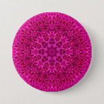 Pink Flower Vintage Fractal Kaleidoscope Button at Zazzle