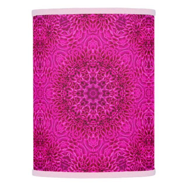 Pink Flower Vintage Fractal Kaleidoscope Lamp Shade (Front)