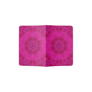 Pink Flower Vintage Fractal Kaleidoscope Passport Holder