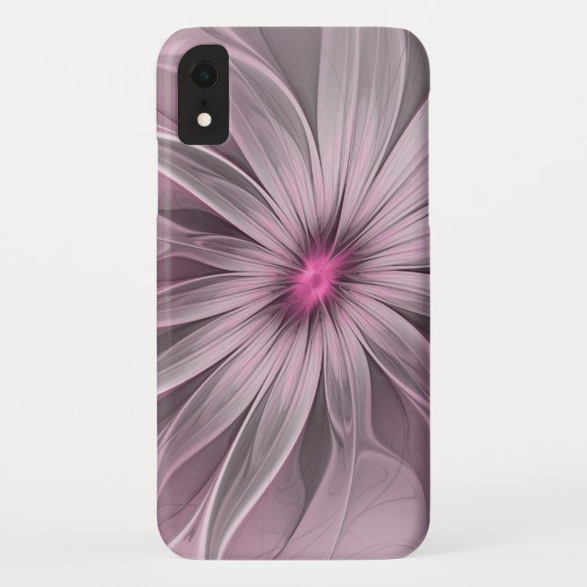 Pink Flower Waiting For A Bee Abstract Fractal Art Case-Mate iPhone Case (Back)