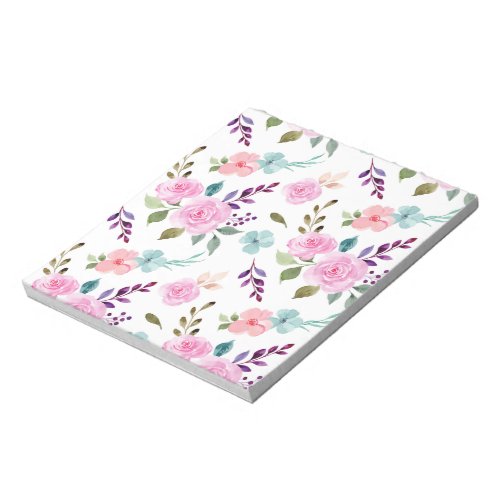 Pink flower watercolor seamless notepad