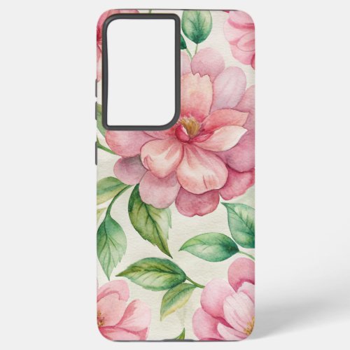 Pink flower watercolor seamless Samsung Case