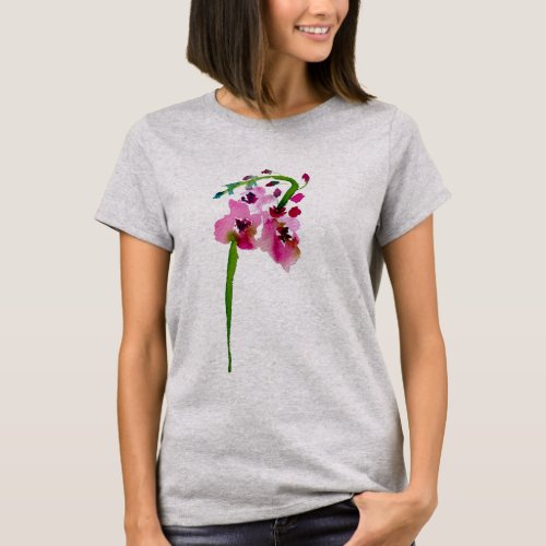 Pink flower watercolor Verbascum blush T_Shirt