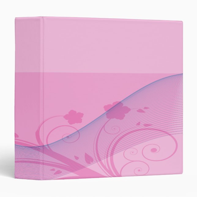pink flower waves notebook binder (Front/Spine)