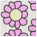Pink Flower with Yellow Center Fabric