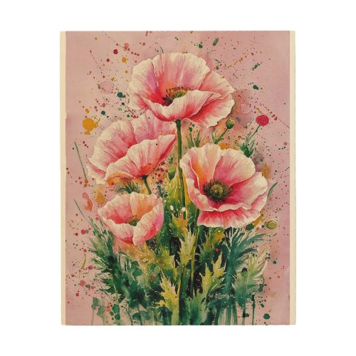 Pink Flower Wood Wall Art By Famille Royale 