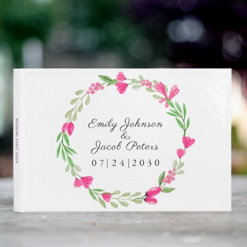 Pink Flower Wreath Elegant Floral White Wedding