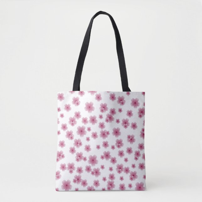Pink flowered classy tote bag (Front)