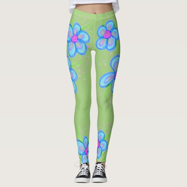 Pink Flowered Leggings (Front)