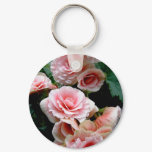Pink Flowering Begonia Keychain