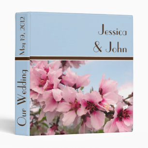 Pink Flowering Branch Wedding Binder
