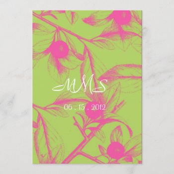 Pink Flowering Branch Wedding Invitation by CoutureDesigns at Zazzle