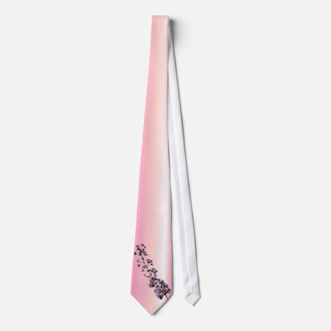 Pink Flowering Cherry Blossoms Tie (Front)