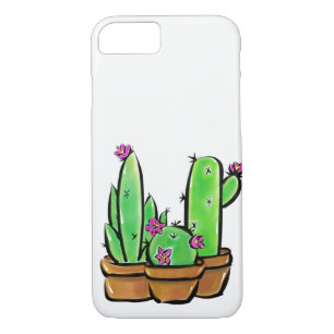 Pink flowering desert Cactus cacti succulents iPhone 8/7 Case