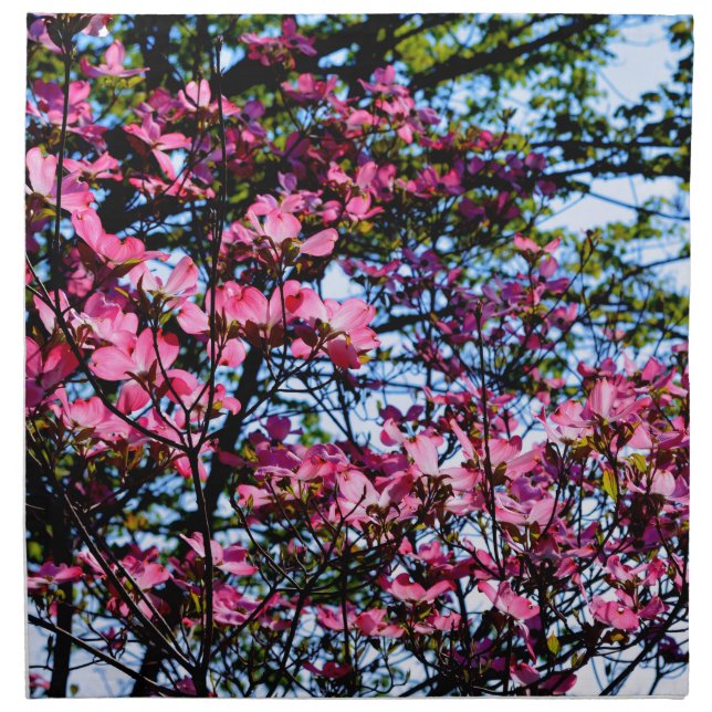 Pink flowering Dogwood tree Cloth Napkin (Front)