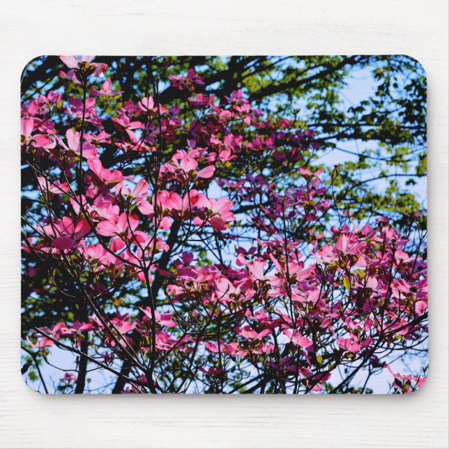 Pink flowering Dogwood tree Mouse Pad (Front)