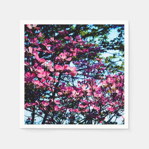 Pink flowering Dogwood tree Paper Napkins