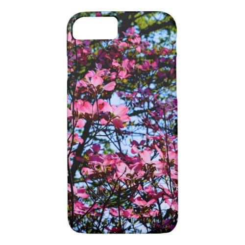 Pink flowering Dogwood tree pink floral flowers iPhone 87 Case