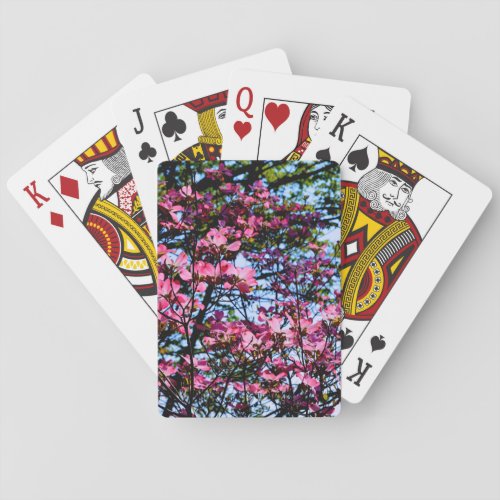 Pink flowering Dogwood tree Poker Cards
