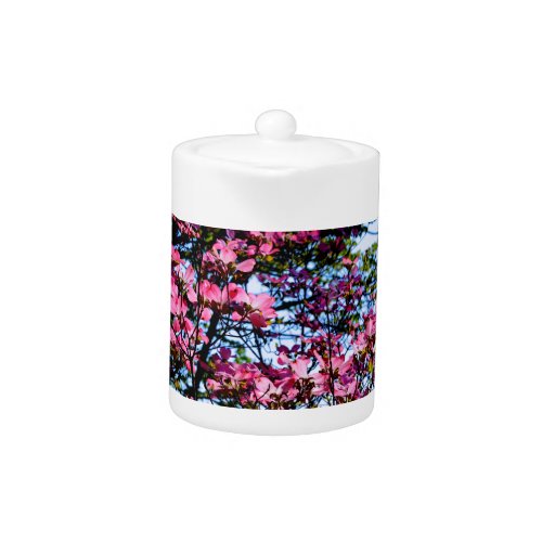 Pink flowering Dogwood tree Teapot