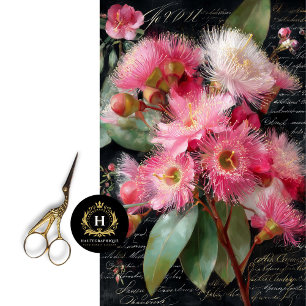 Pink Flowering Gumnut Decoupage Tissue Paper