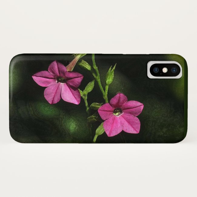 Pink Flowering Tobacco Floral iPhone X Case
