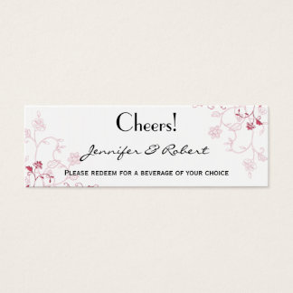 Pink Flowering Vines Drink Ticket