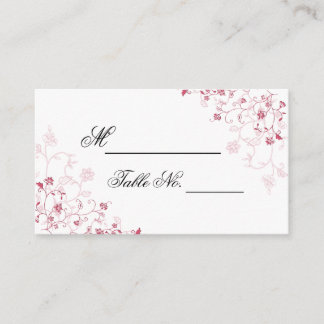 Pink Flowering Vines Place Card