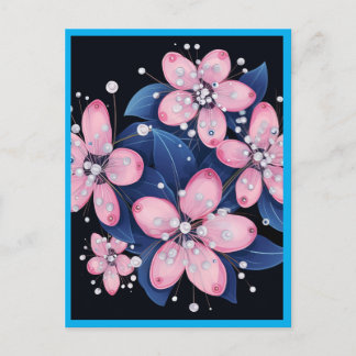 PINK FLOWERS #1 POSTCARD