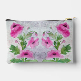 Pink Flowers Accessory Pouch