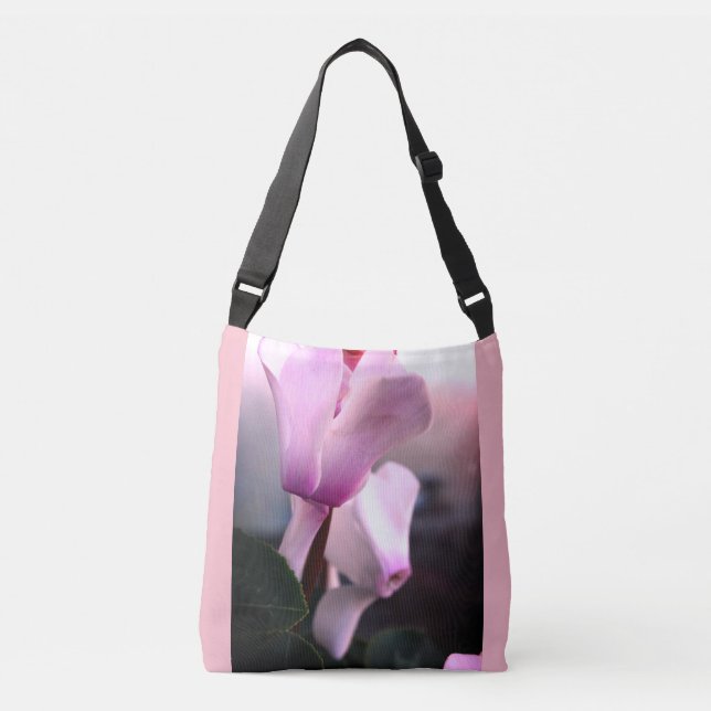 Pink Flowers  All-Over-Print Cross Body Bag (Front)