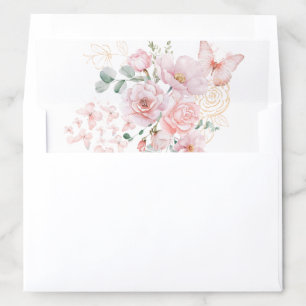 Pink Flowers and Butterflies Envelope Liner
